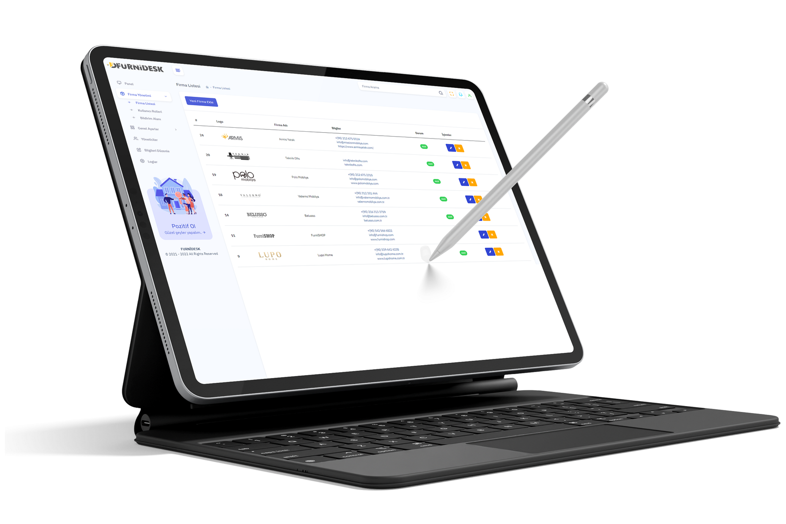 Écran du projet Furnidesk