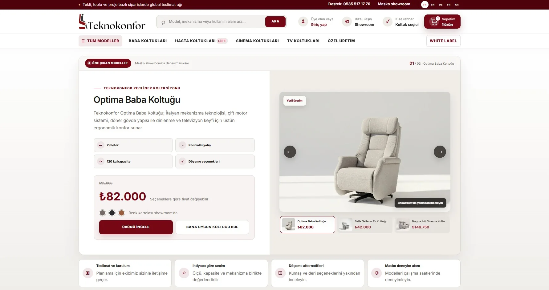 Teknokonfor E-Ticaret proje ekranı