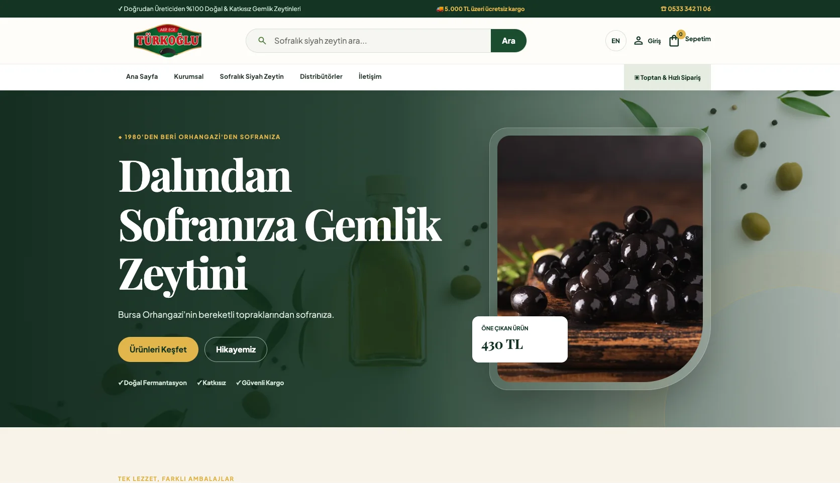 Arif Türkoğlu Zeytin proje ekranı